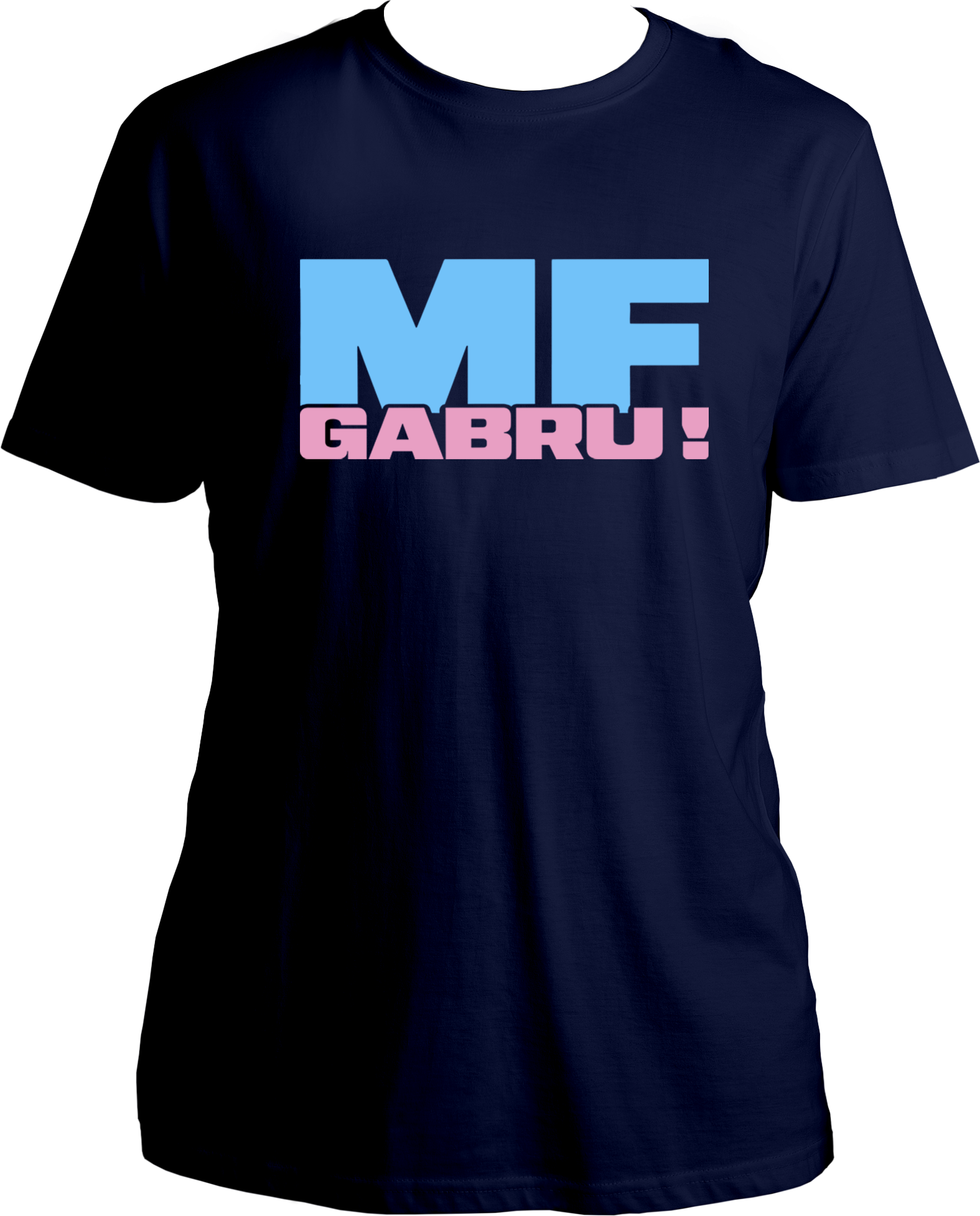 regular-fit T-shirt with bold sky-blue ‘MF’ and pink ‘Gabru!’ typography inspired by Karan Aujla.