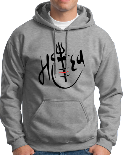 Grey Mahadev hoodie with Shiv Ji calligraphy artwork by Garrari