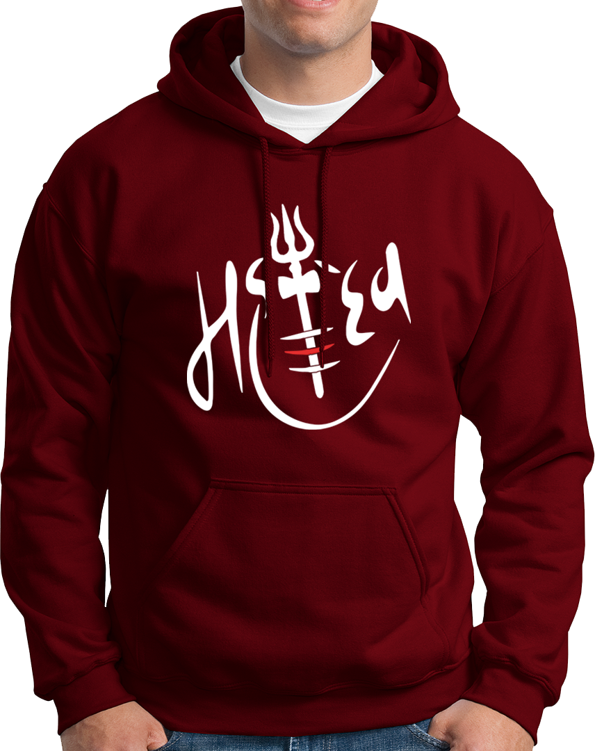 Maroon Mahadev hoodie with Lord Shiva devotional print by Garrari