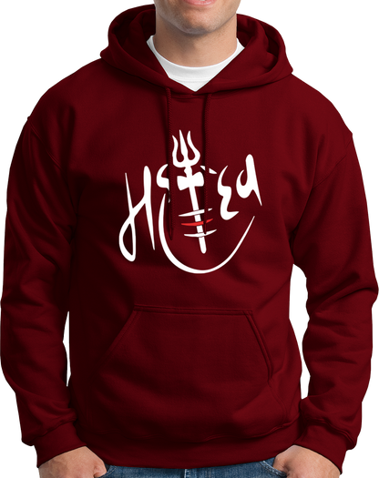 Maroon Mahadev hoodie with Lord Shiva devotional print by Garrari