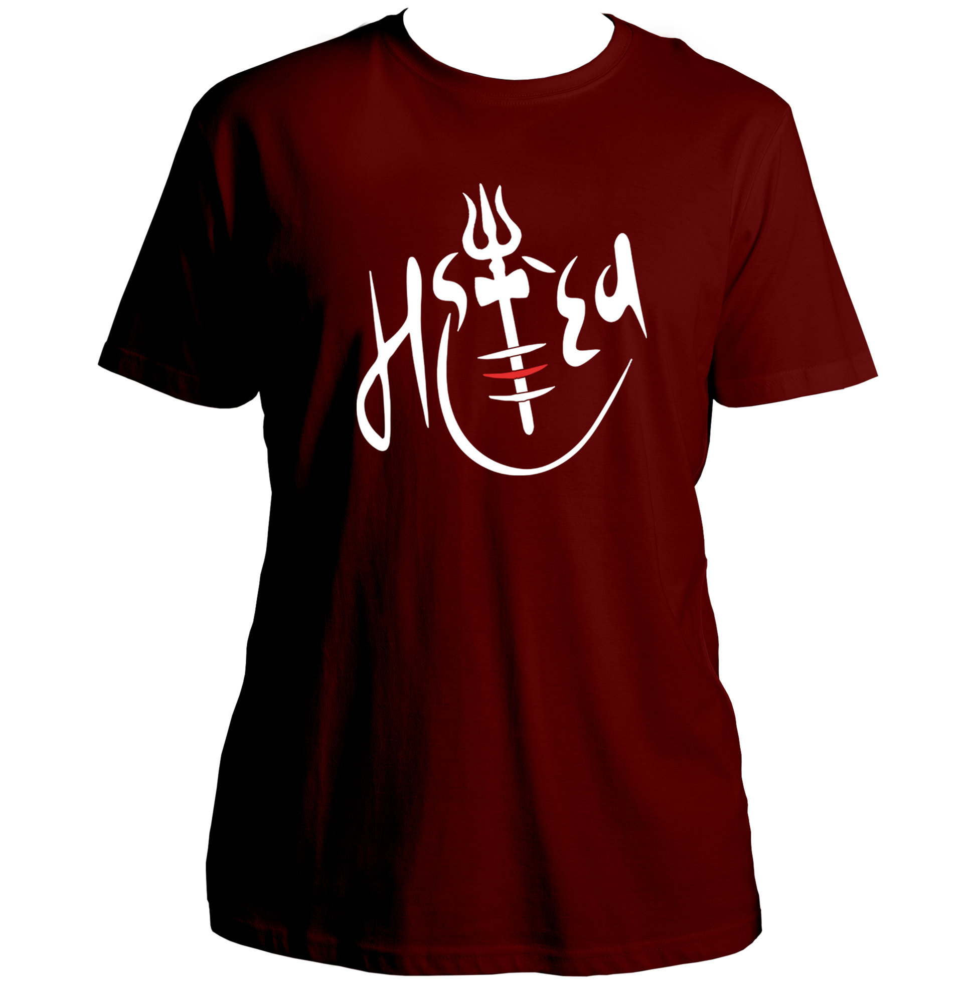 Maroon Mahadev T-shirt with Mahadev calligraphy design by Garrari