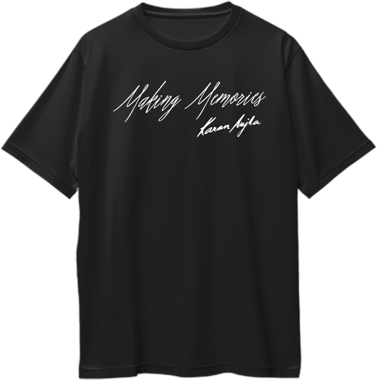 Front view of the Making Memories Karan Aujla Oversized Unisex T-Shirt, inspired by the hit album with songs like Softly and Jee Ni Lagda.