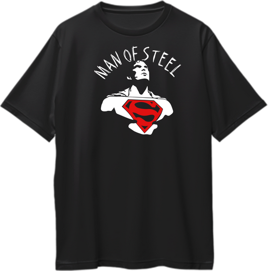 "Oversized unisex t-shirt featuring the iconic 'S' symbol of the Man of Steel, perfect for fans of the legendary hero."