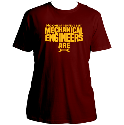 Maroon Mechanical Engineer Unisex T-Shirt with funny engineer quote and wrench graphic by Garrari