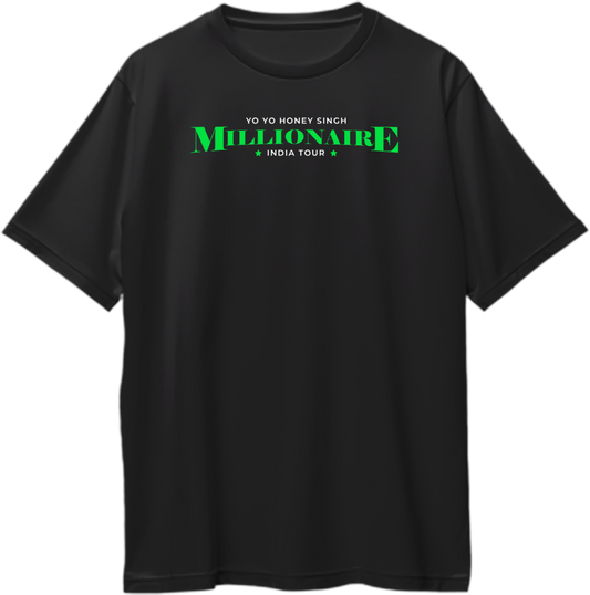 Millionaire Yo Yo Honey Singh Tour Oversized Unisex T-Shirt – Premium oversized hip-hop streetwear for true fans. Available now on Garrari.com!