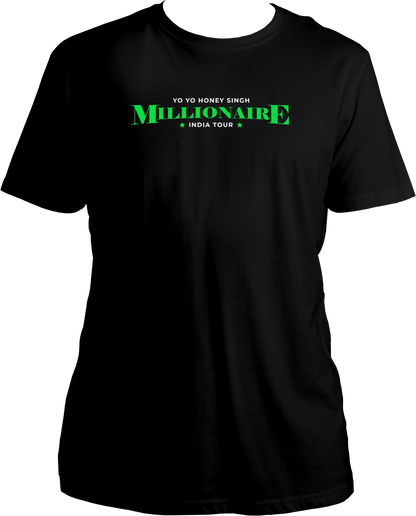 Millionaire Yo Yo Honey Singh Tour Unisex T-Shirt – High-quality fan merch celebrating the success & legacy of Yo Yo Honey Singh. Available on Garrari.com!