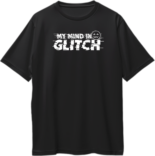 Front view of Mind In Glitch Oversized Unisex T-Shirt featuring Paradox song graphic print.