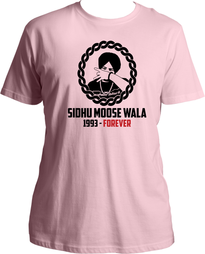 moose wala 1993 forever baby pink regular fit unisex t shirt sidhu fan tribute tee
