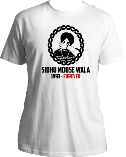 moose wala 1993 forever white regular fit unisex t shirt sidhu fan tribute tee