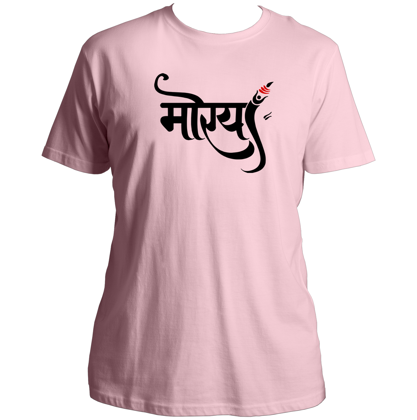 Morya Ganpati aqua blue unisex T-shirt with Hindi मोरया devotional print by Garrari
