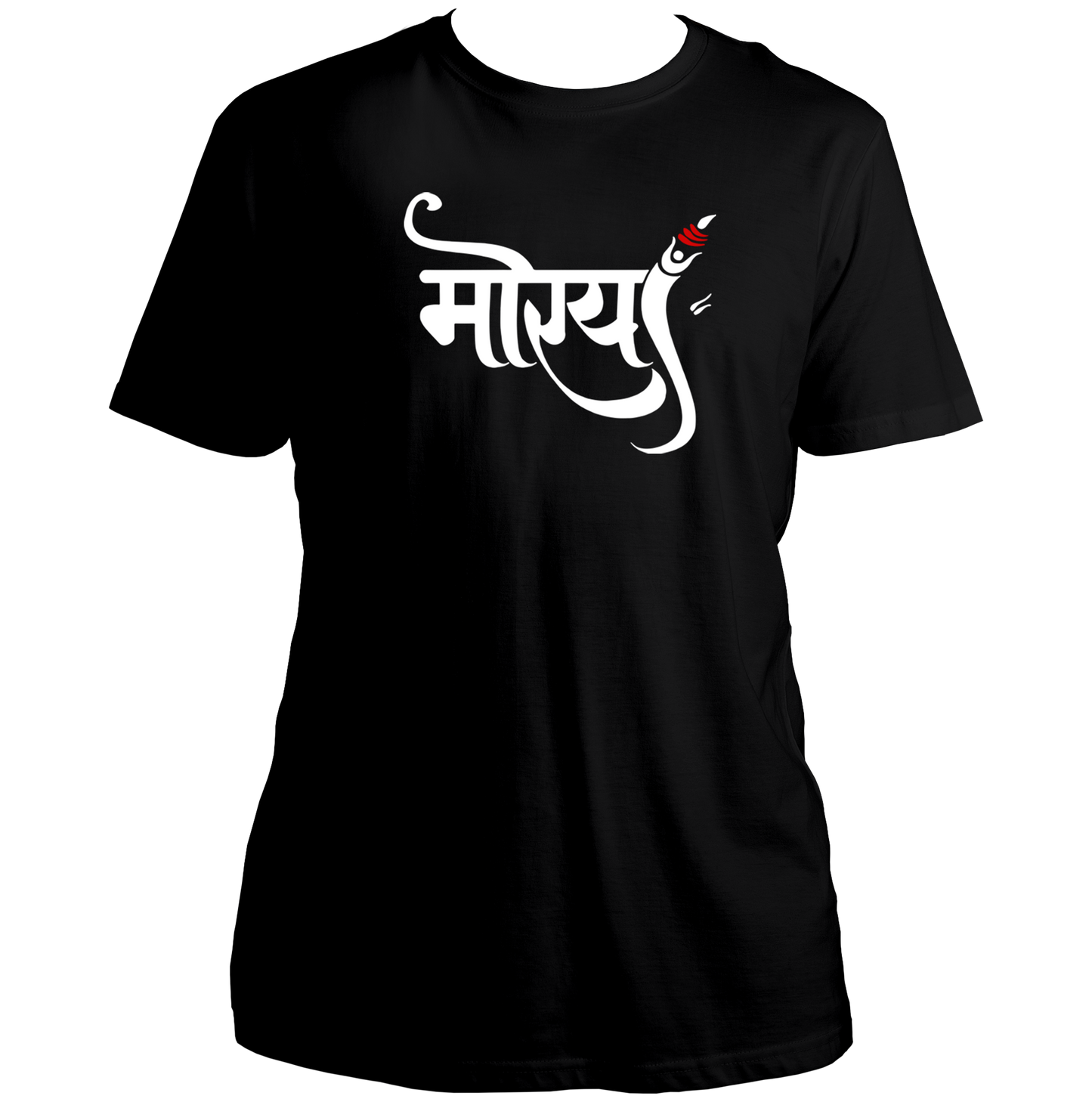 Morya Ganpati aqua blue unisex T-shirt with Hindi मोरया devotional print by Garrari