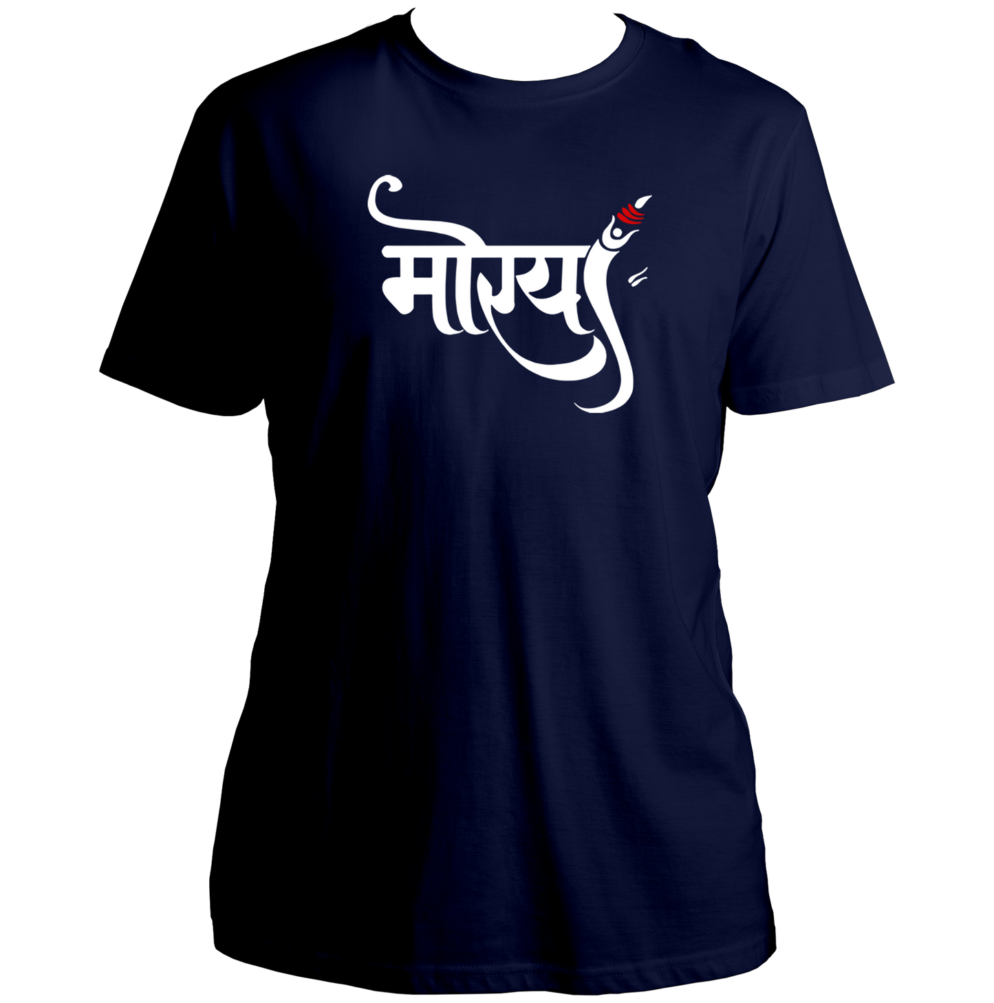 Morya Ganpati aqua blue unisex T-shirt with Hindi मोरया devotional print by Garrari