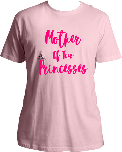 mother of two princesses unisex baby pink t shirt girl mom gift for mom