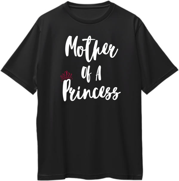 mother of a princess oversized black t shirt girl mom relaxed fit tee
