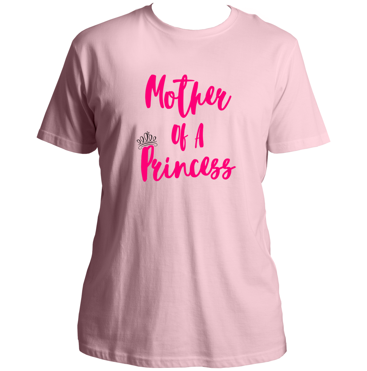 Baby Pink Mother of a Princess Unisex T-Shirt by Garrari with Mother of a Princess statement graphic