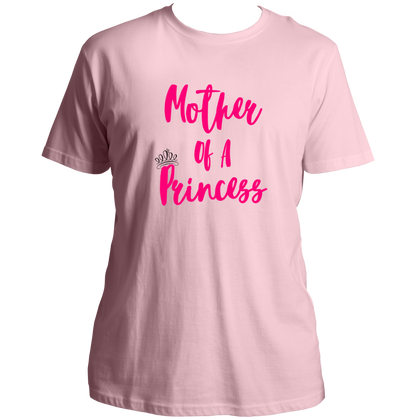 Baby Pink Mother of a Princess Unisex T-Shirt by Garrari with Mother of a Princess statement graphic