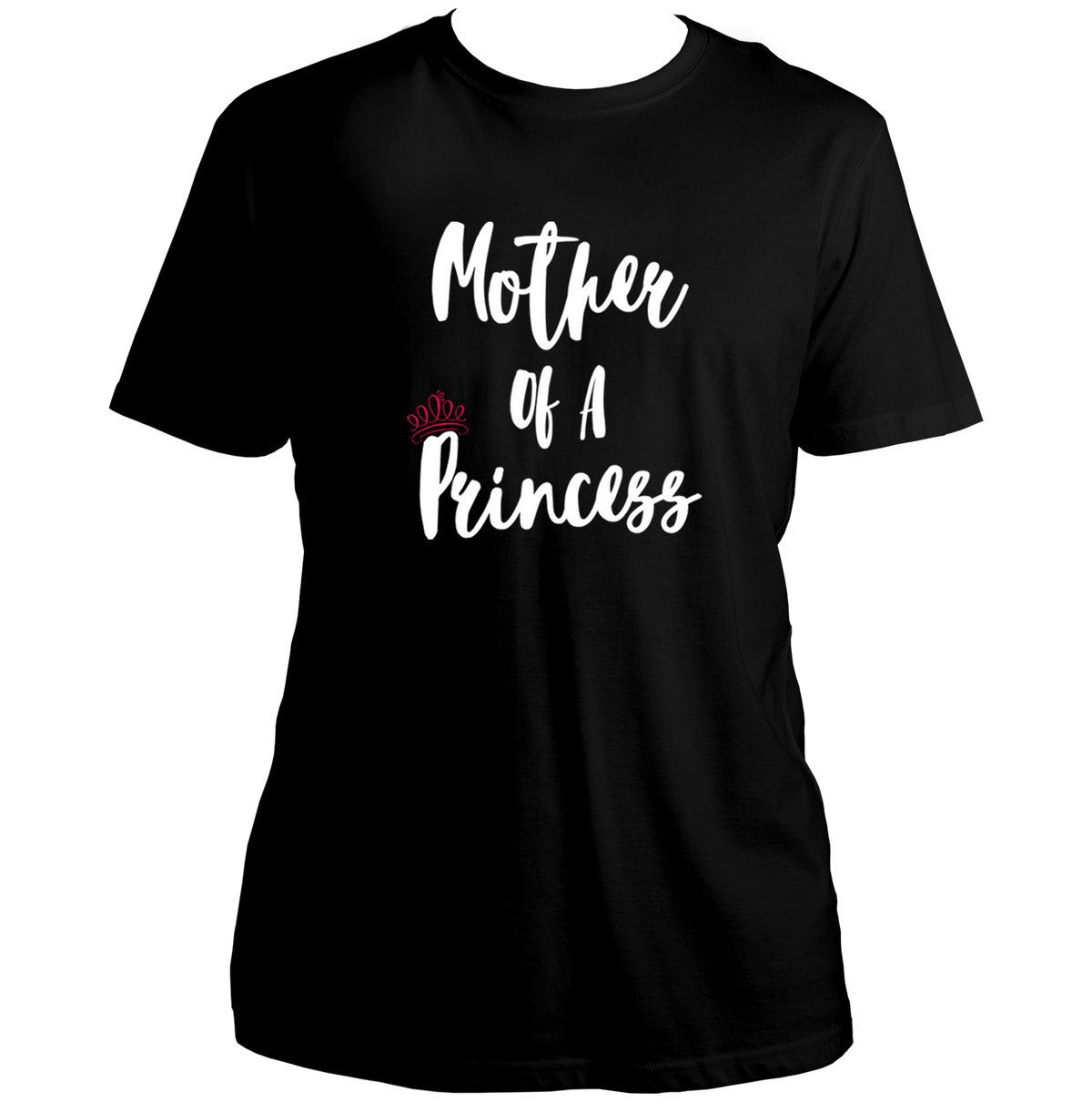 Black Mother of a Princess Unisex T-Shirt by Garrari with contrast mother daughter typography design