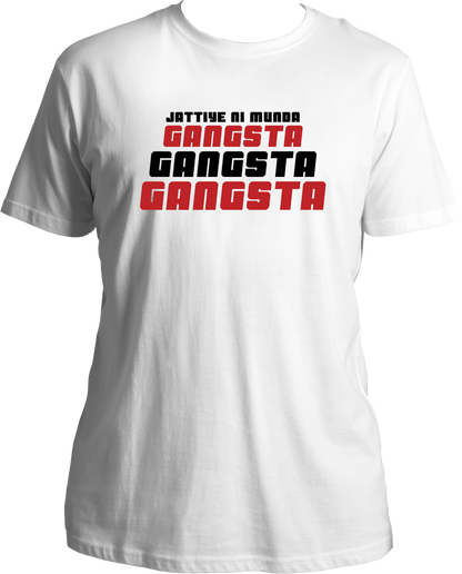 Munda Gangsta Karan Aujla T-Shirt with bold lyrics from the hit Punjabi song Gangsta.