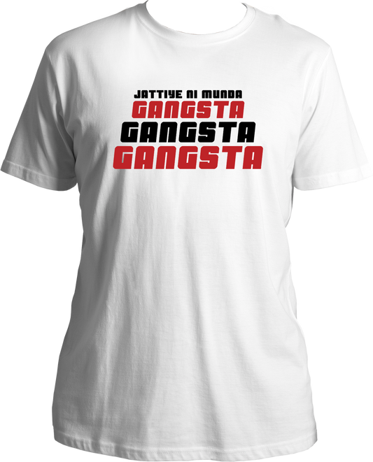 Munda Gangsta Karan Aujla T-Shirt with bold lyrics from the hit Punjabi song Gangsta.