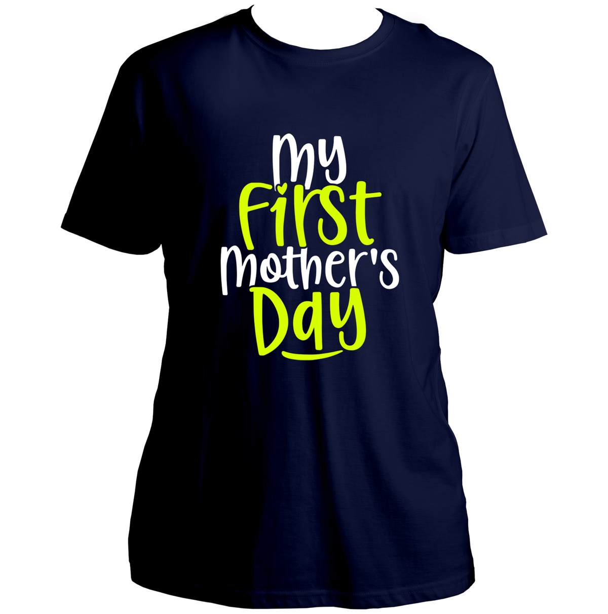 Navy Blue My First Mother’s Day Unisex T-Shirt by Garrari for first Mother’s Day celebration