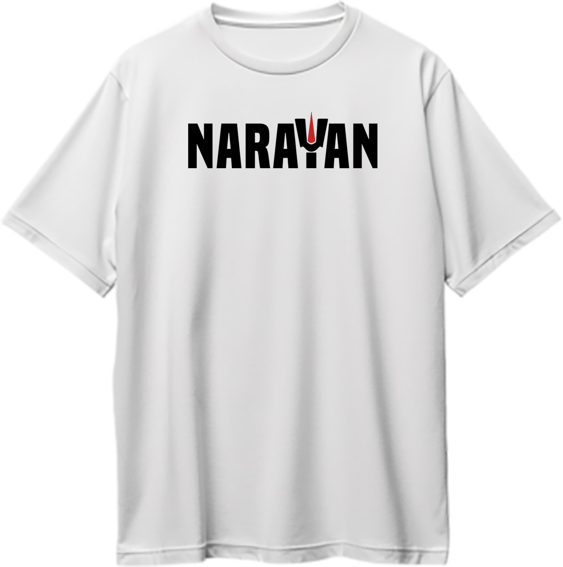 White Narayan oversized T-shirt with Bhagwan Vishnu devotional typography by Garrari
