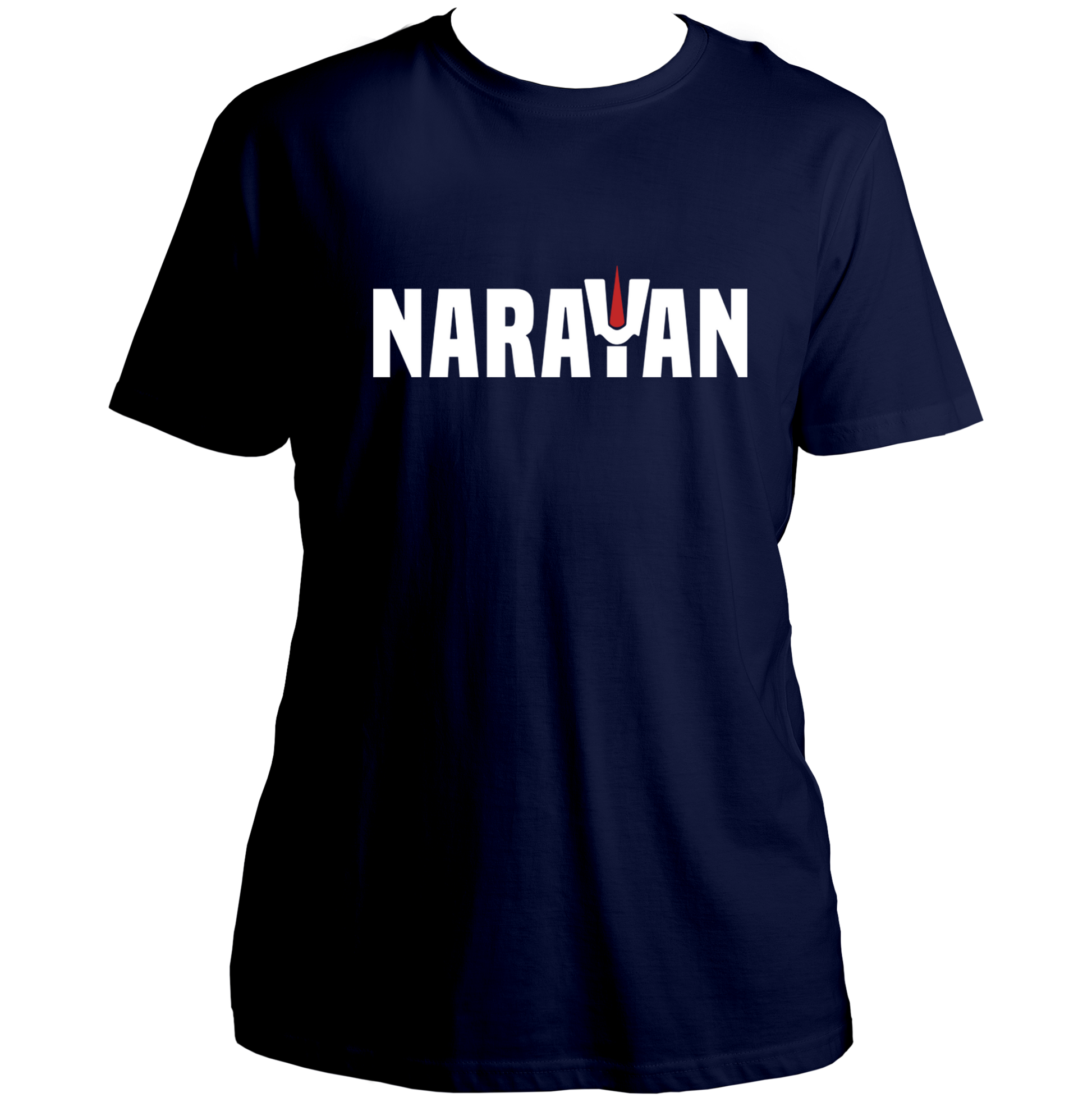 Navy Blue Narayan T-shirt with Vishnu Ji inspired typography by Garrari