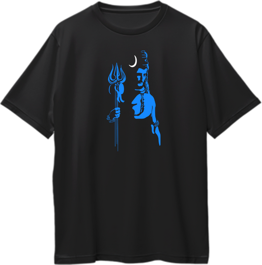 Neelkanth Oversized Unisex T-Shirt featuring a design inspired by Lord Shiva’s blue throat, symbolizing strength and divine power.