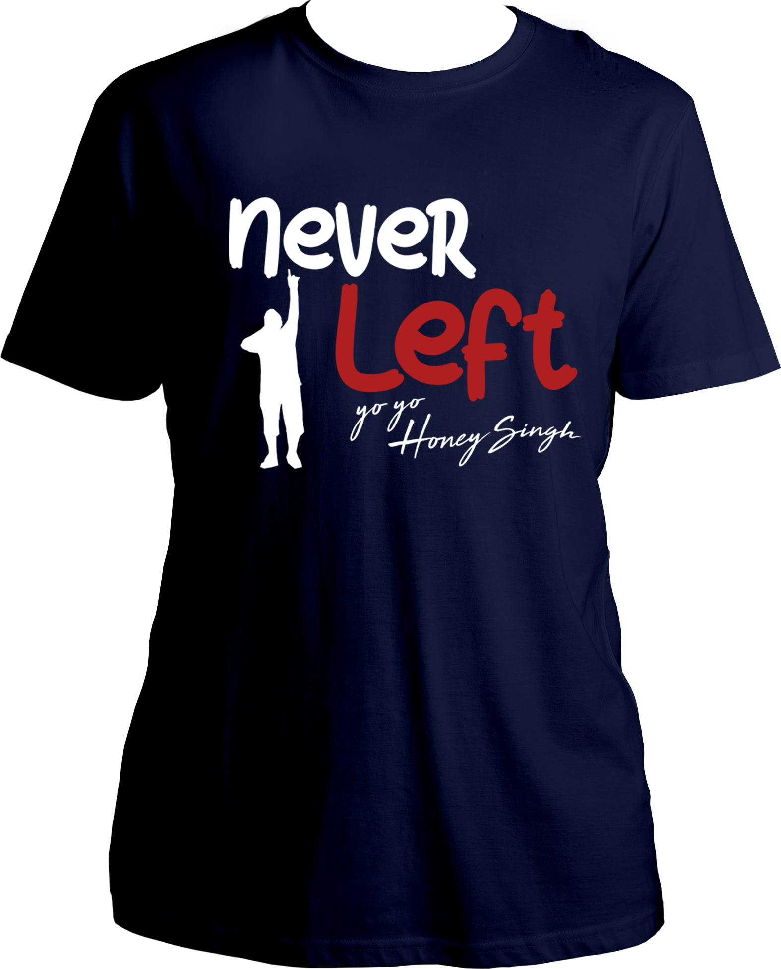 Never Left Honey Singh Unisex T-Shirt – Hip-hop fan merch inspired by the comeback & legacy of Yo Yo Honey Singh. Available now on Garrari.com!