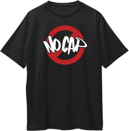 Front view of No Cap KR$NA Oversized Unisex T-Shirt with bold No Cap graphic inspired by KR$NA’s track.