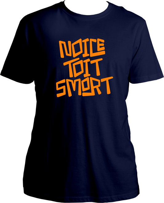 Welcome to our T-shirt collection inspired by the hilarious TV show Brooklyn Nine-Nine! Introducing our unisex cotton T-shirt featuring the iconic phrase "Noice Toit Smort" that captures the essence of the show's humor and wit.