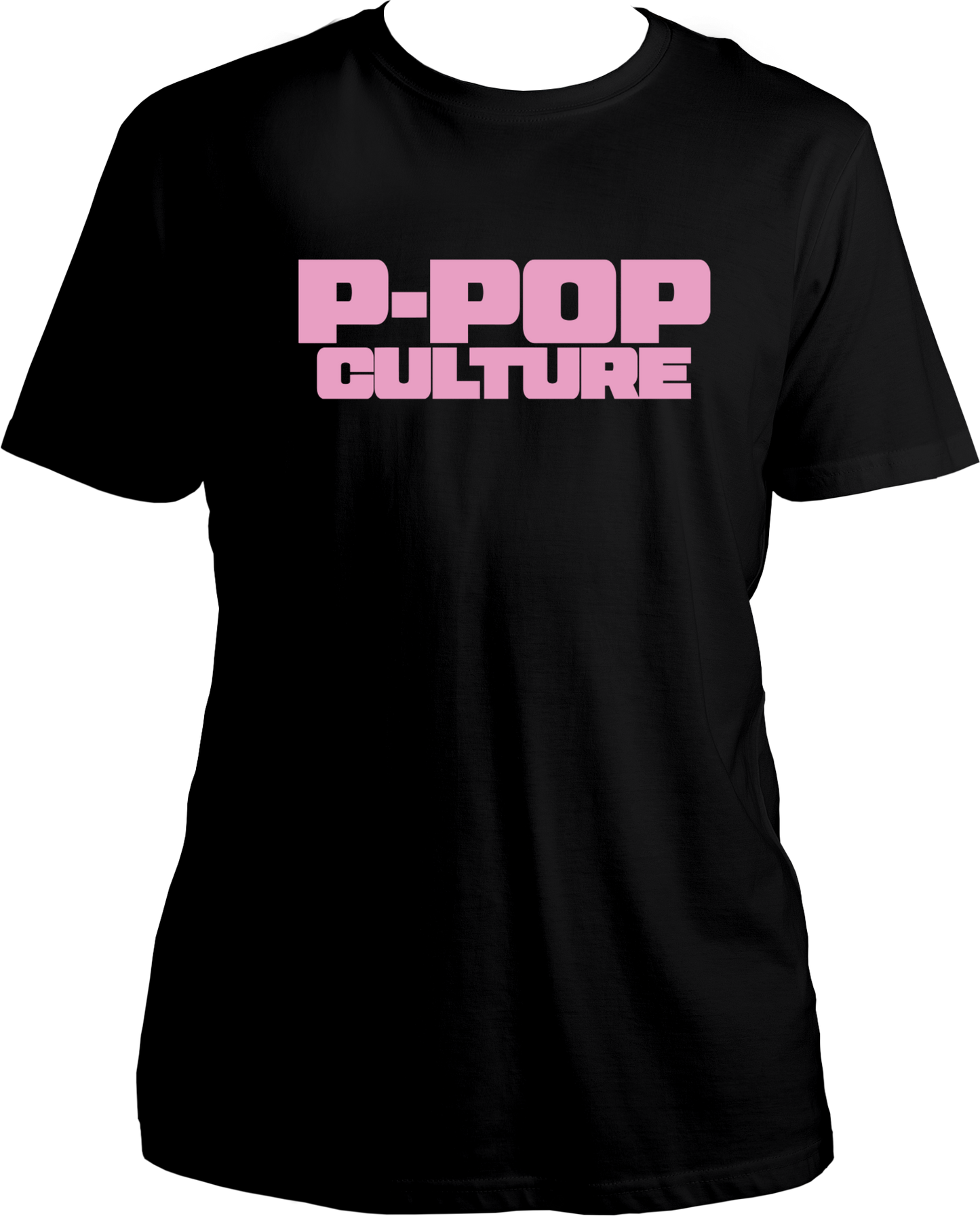 unisex T-shirt with soft pink bold P-POP CULTURE text inspired by Punjabi pop culture and Karan Aujla.