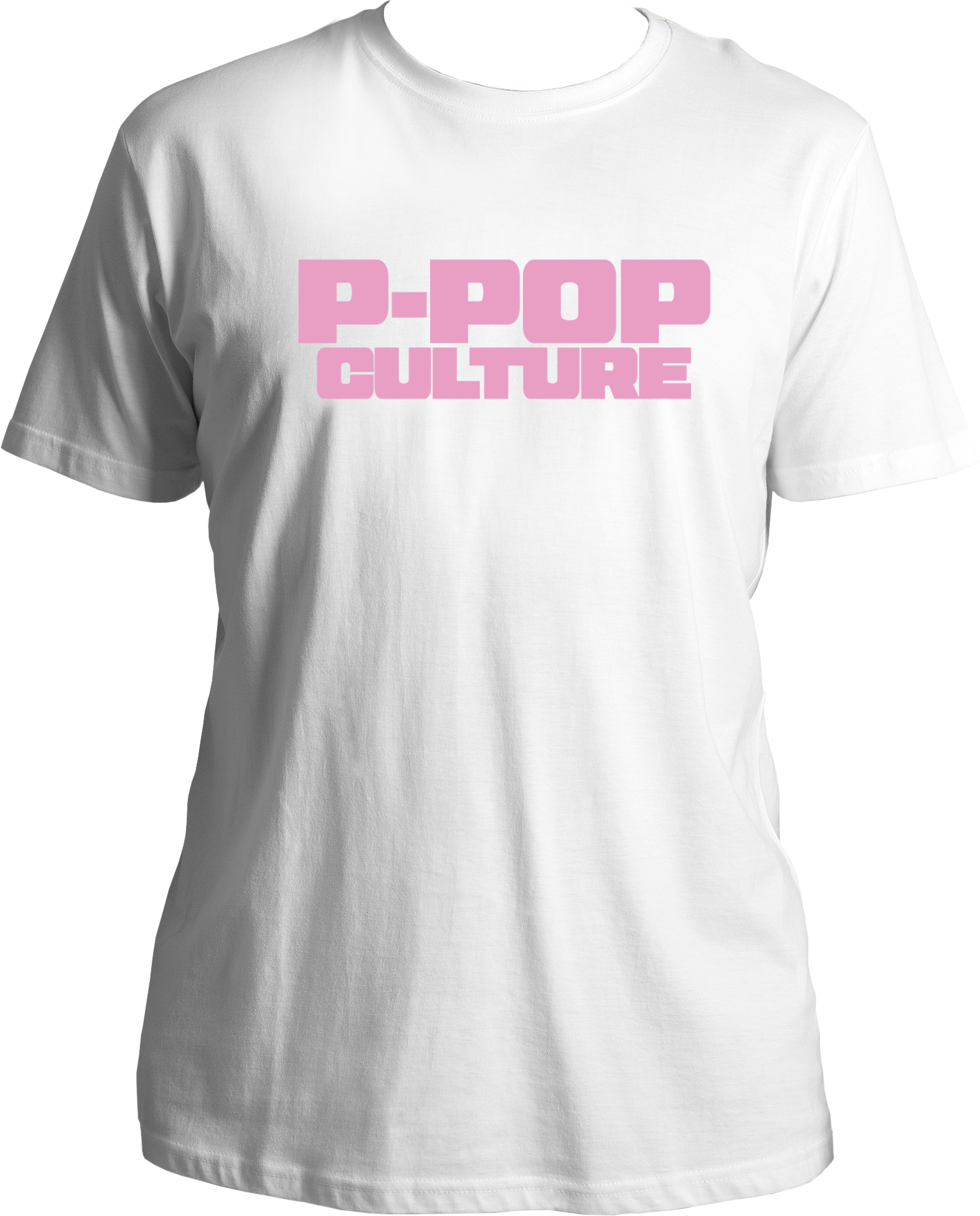 unisex T-shirt with soft pink bold P-POP CULTURE text inspired by Punjabi pop culture and Karan Aujla.
