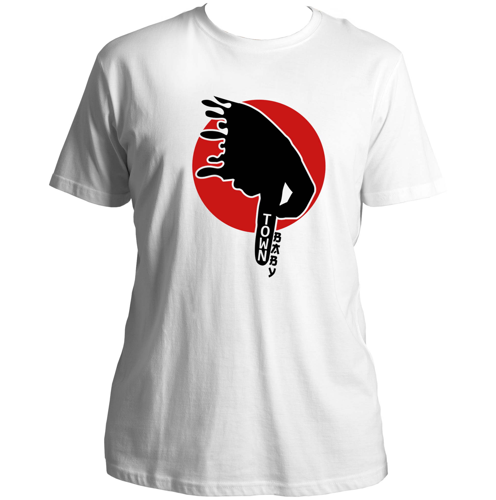 White P Town Baby Unisex T-Shirt with MC Stan-inspired P Town artwork by Garrari