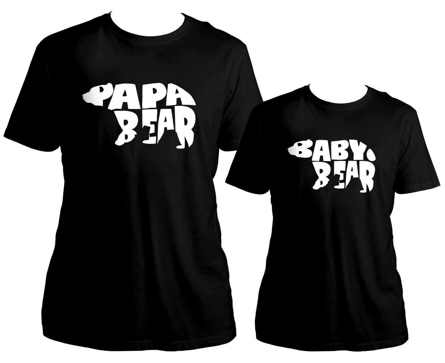 Celebrate the special bond between a father and child with our Papa Bear Baby Bear Unisex T-Shirt Combo. This delightful set includes a round neck cotton t-shirt for an adult and a matching one for a child. The prints feature "Papa Bear" on the adult t-shirt and "Baby Bear" on the kid's t-shirt, showcasing the loving and protective nature of fatherhood.