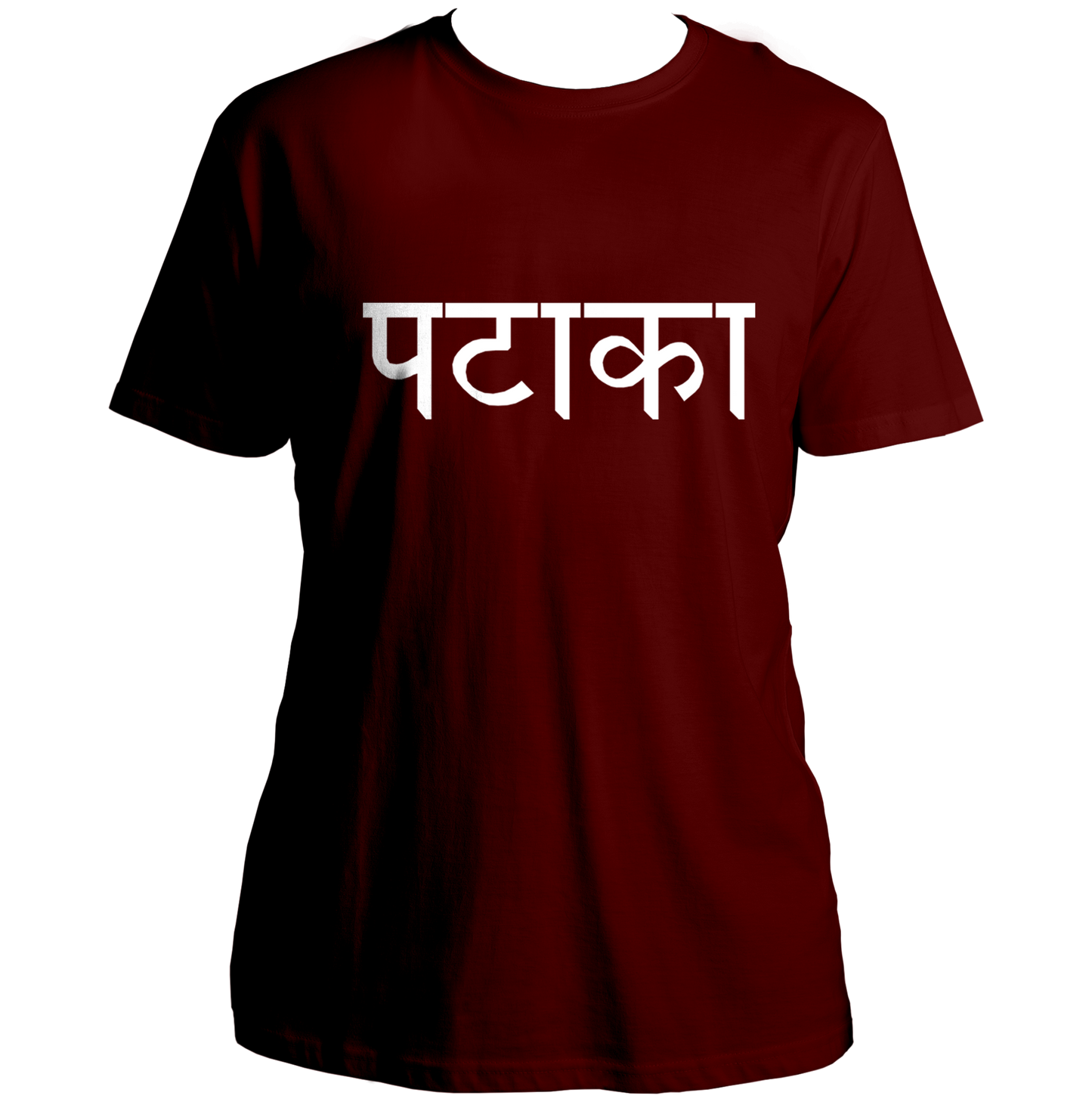 Maroon Pataka Unisex T-Shirt with bold Hindi typography print