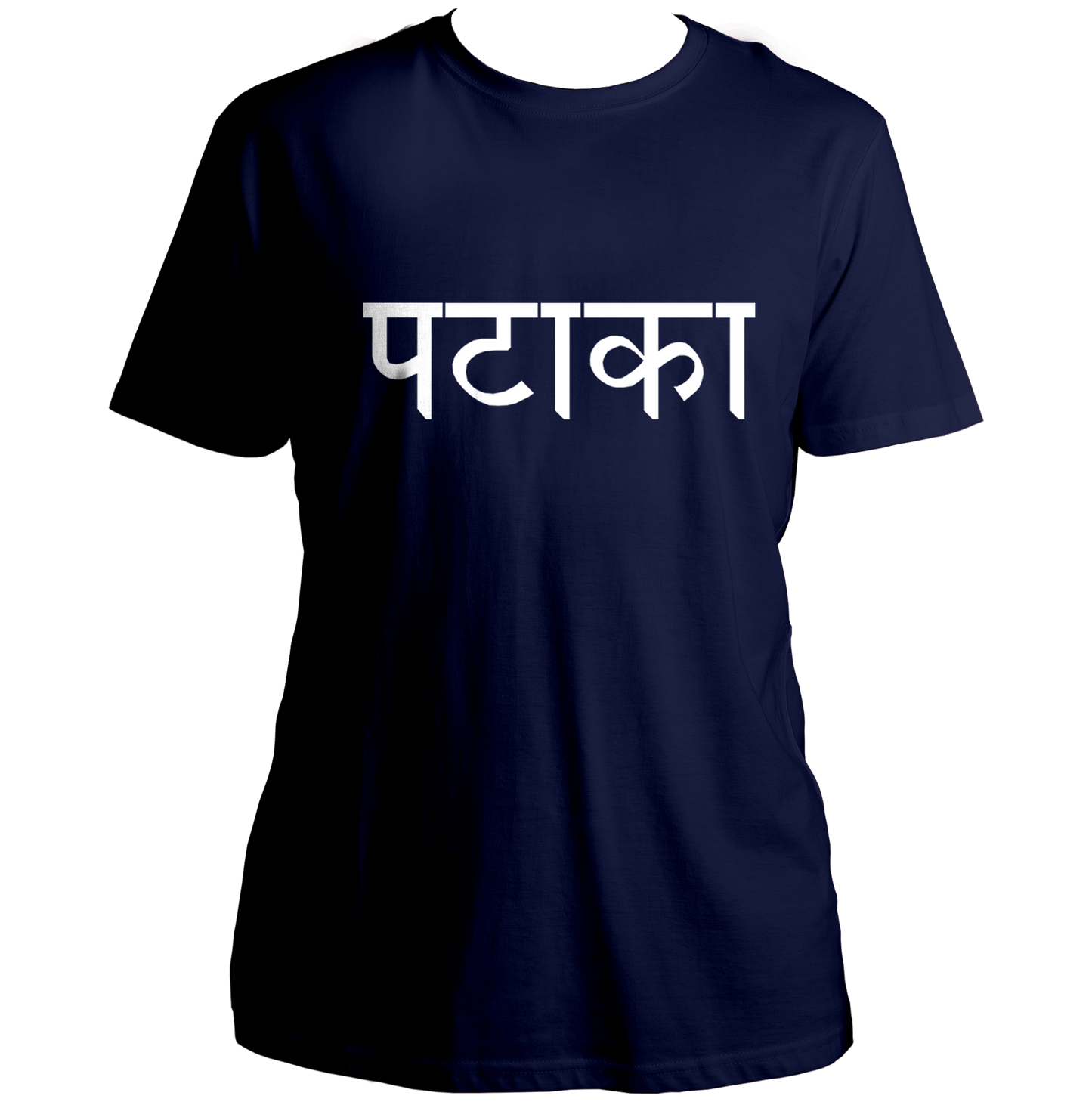 Navy Blue Pataka Unisex T-Shirt with bold Hindi typography print