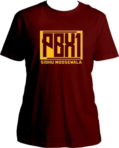 pbx 1 sidhu moose wala maroon regular fit unisex t shirt punjabi fanwear