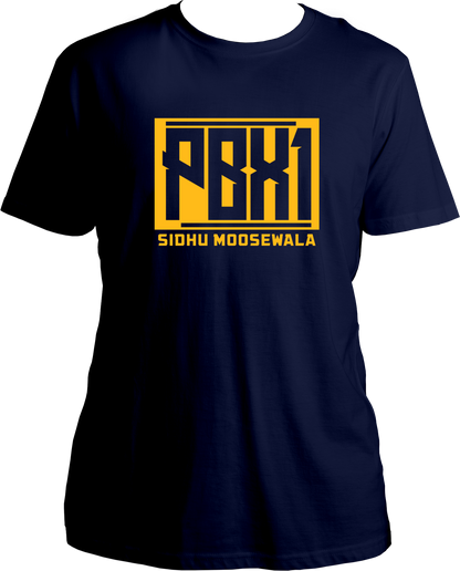 pbx 1 sidhu moose wala navy blue regular fit unisex t shirt punjabi fanwear
