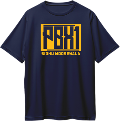 pbx 1 sidhu moose wala oversized navy blue 240 gsm streetwear t shirt