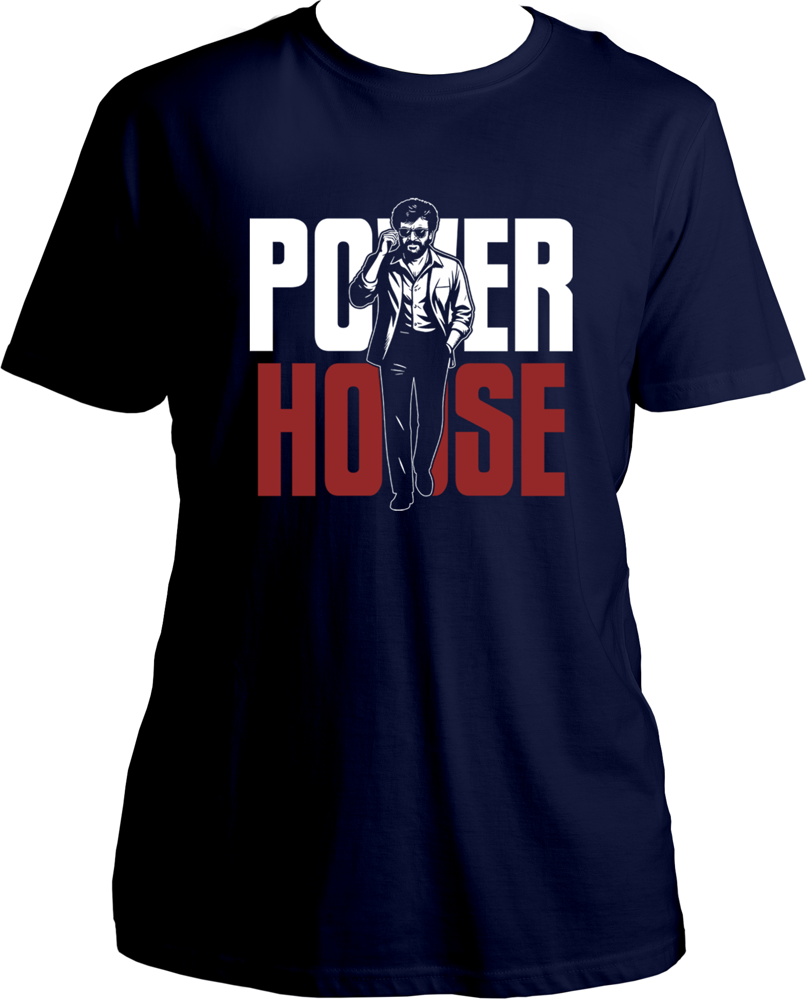 Coolie Power House navy blue regular fit t-shirt with bold red and white typography and walking pose graphic