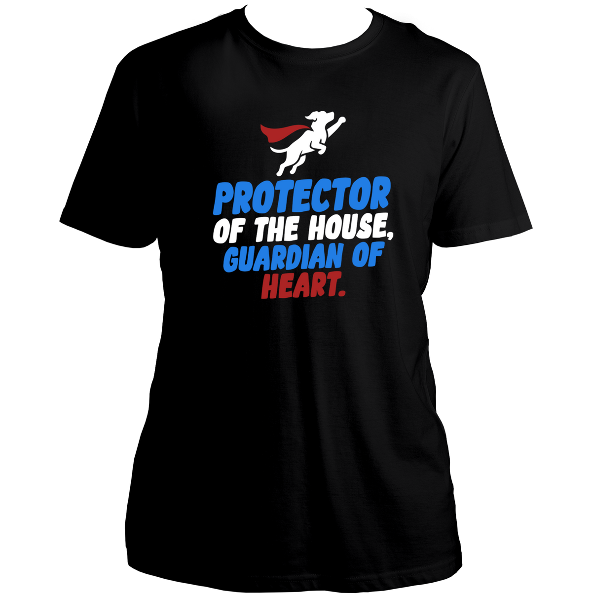 Black Protector of the House Dog Lover Unisex T-Shirt with superhero dog graphic