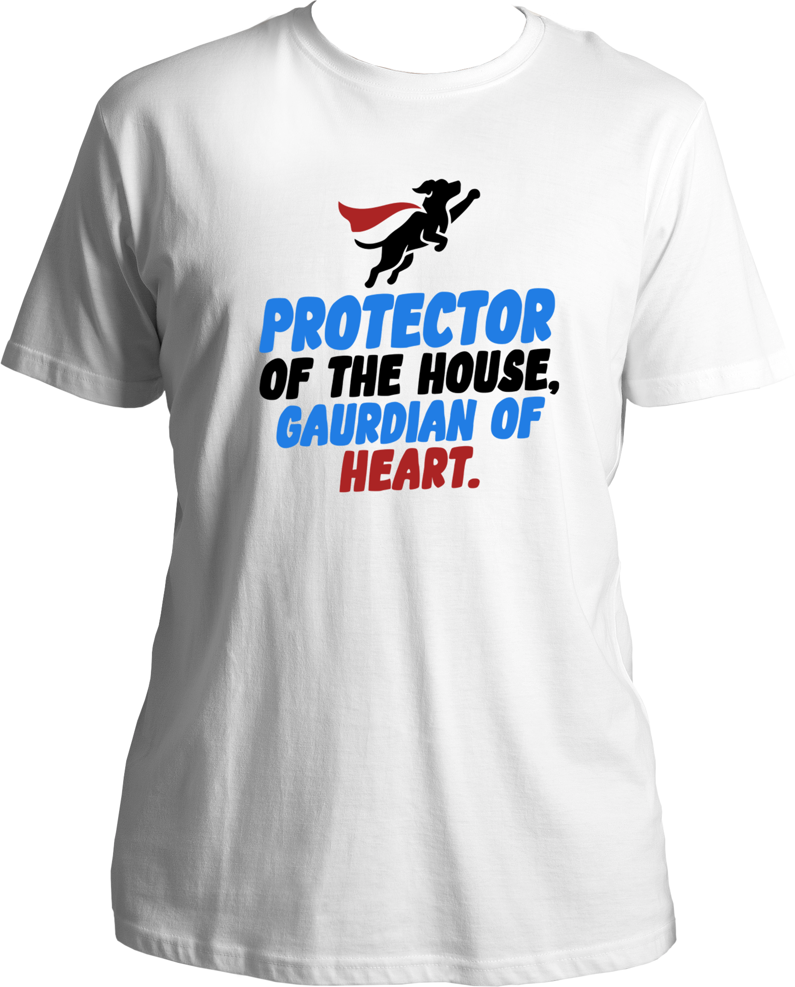 Protector of the House Guardian of Heart Regular Fit Dog Lover T-Shirt White