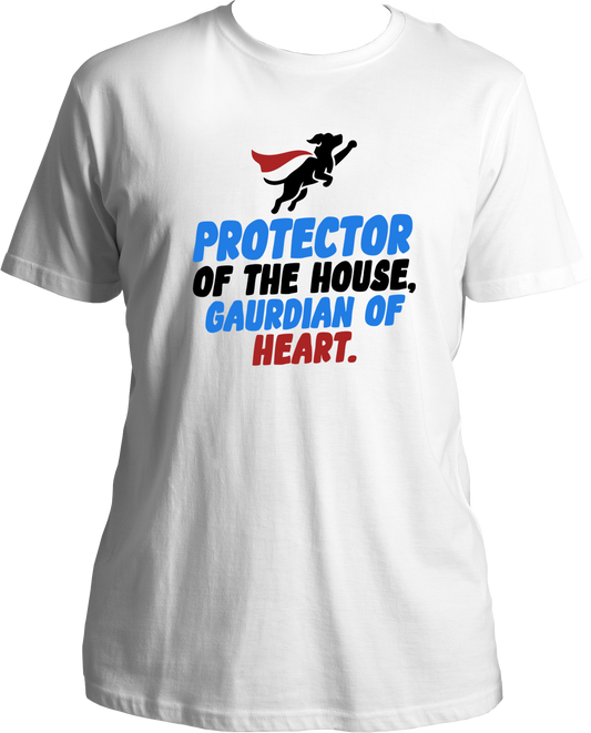 Protector of the House Guardian of Heart Regular Fit Dog Lover T-Shirt White