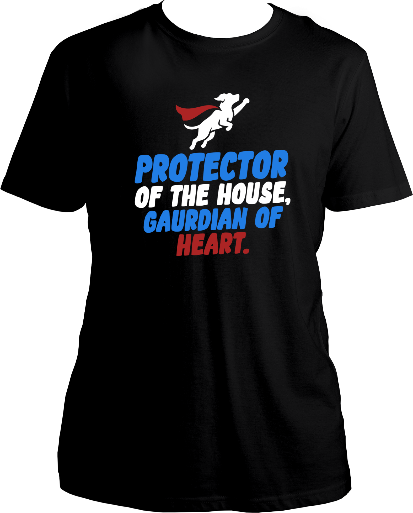 Protector of the House Guardian of Heart Regular Fit Dog Lover T-Shirt in black