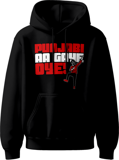 Punjabi Aa Gaye Oye Diljit Dosanjh Unisex Hoodie featuring the phrase “Punjabi Aa Gaye Oye,” inspired by Diljit’s 2024 Dil-Luminati Tour.