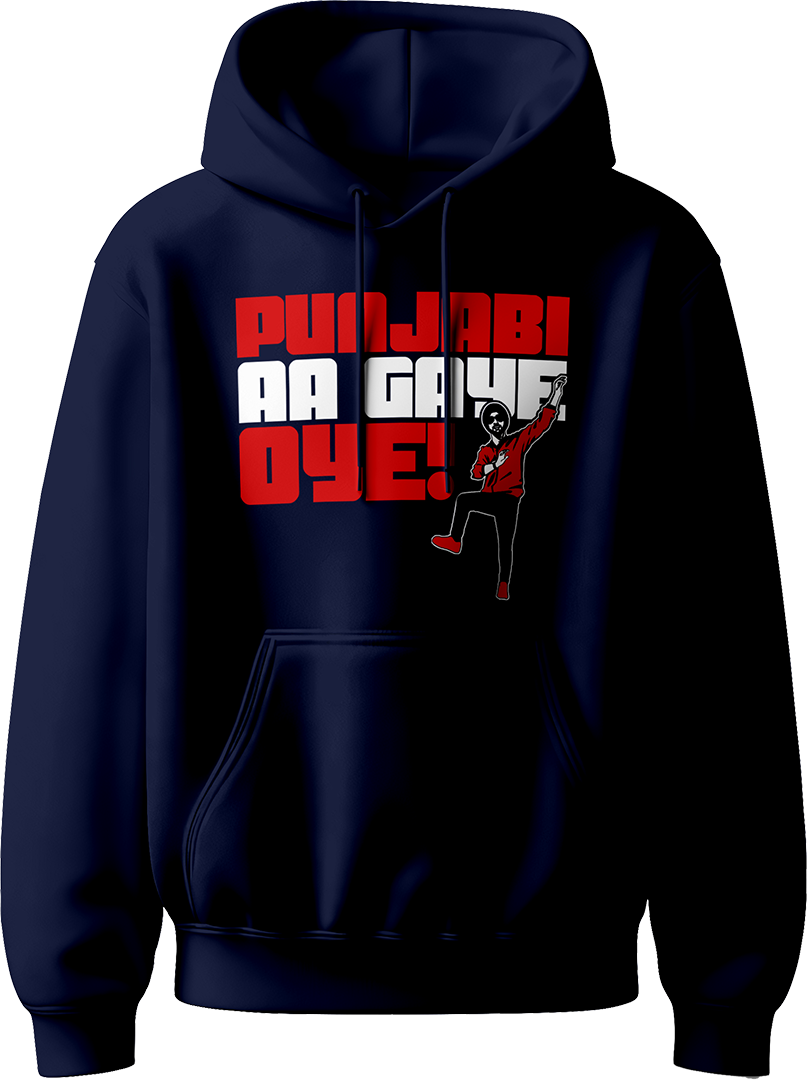 Punjabi Aa Gaye Oye Diljit Dosanjh Unisex Hoodie featuring the phrase “Punjabi Aa Gaye Oye,” inspired by Diljit’s 2024 Dil-Luminati Tour.