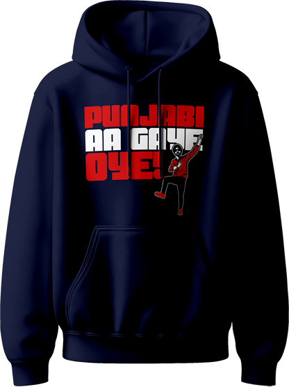 Punjabi Aa Gaye Oye Diljit Dosanjh Unisex Hoodie featuring the phrase “Punjabi Aa Gaye Oye,” inspired by Diljit’s 2024 Dil-Luminati Tour.