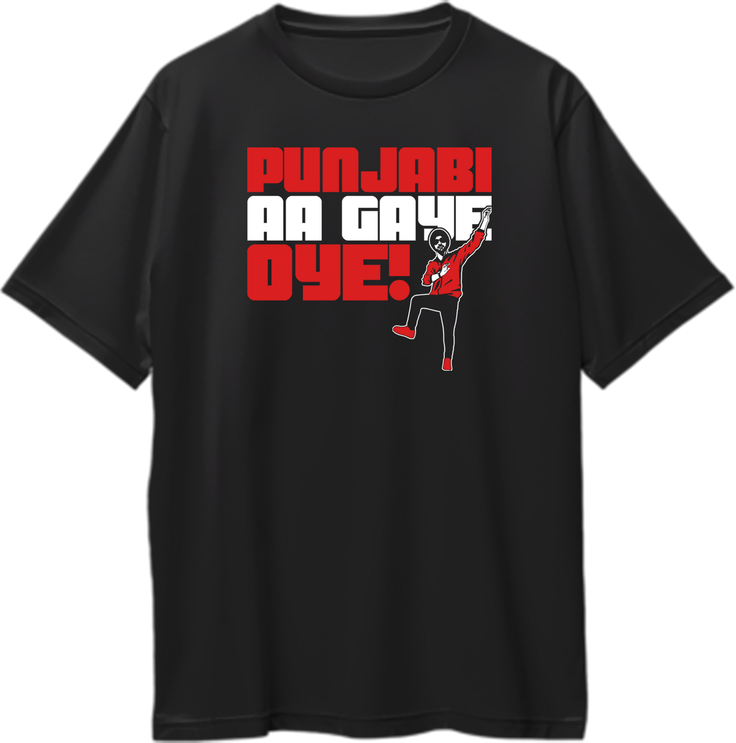 Punjabi Aa Gaye Oye Diljit Dosanjh Oversized Unisex T-Shirt with energetic typography celebrating Diljit’s bond with his fans.