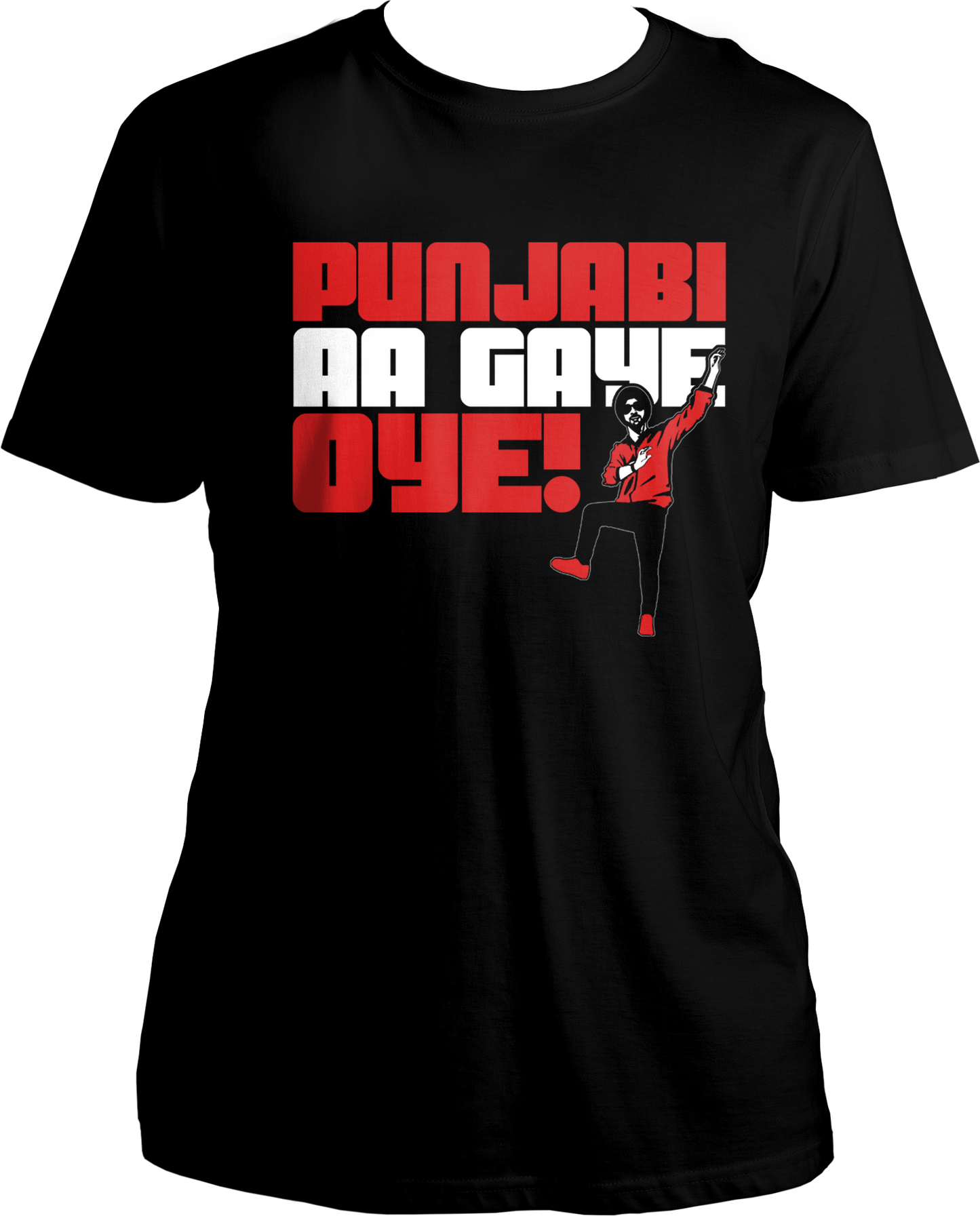 "Hey Punjabis and all you Diljit Dosanjh fans, we've got something special just for you! Introducing our Unisex Round Neck Cotton T-Shirt, designed to celebrate the vibrant spirit of Punjab.<br data-mce-fragment="1"><br data-mce-fragment="1">The design on the tee says it all - "PUNJABI AA GAYE OYE" which translates to "Punjabis have arrived, hey!" 🎉 Let's show everyone how fun-loving and full of life Punjabis are with this witty and cheerful message.
