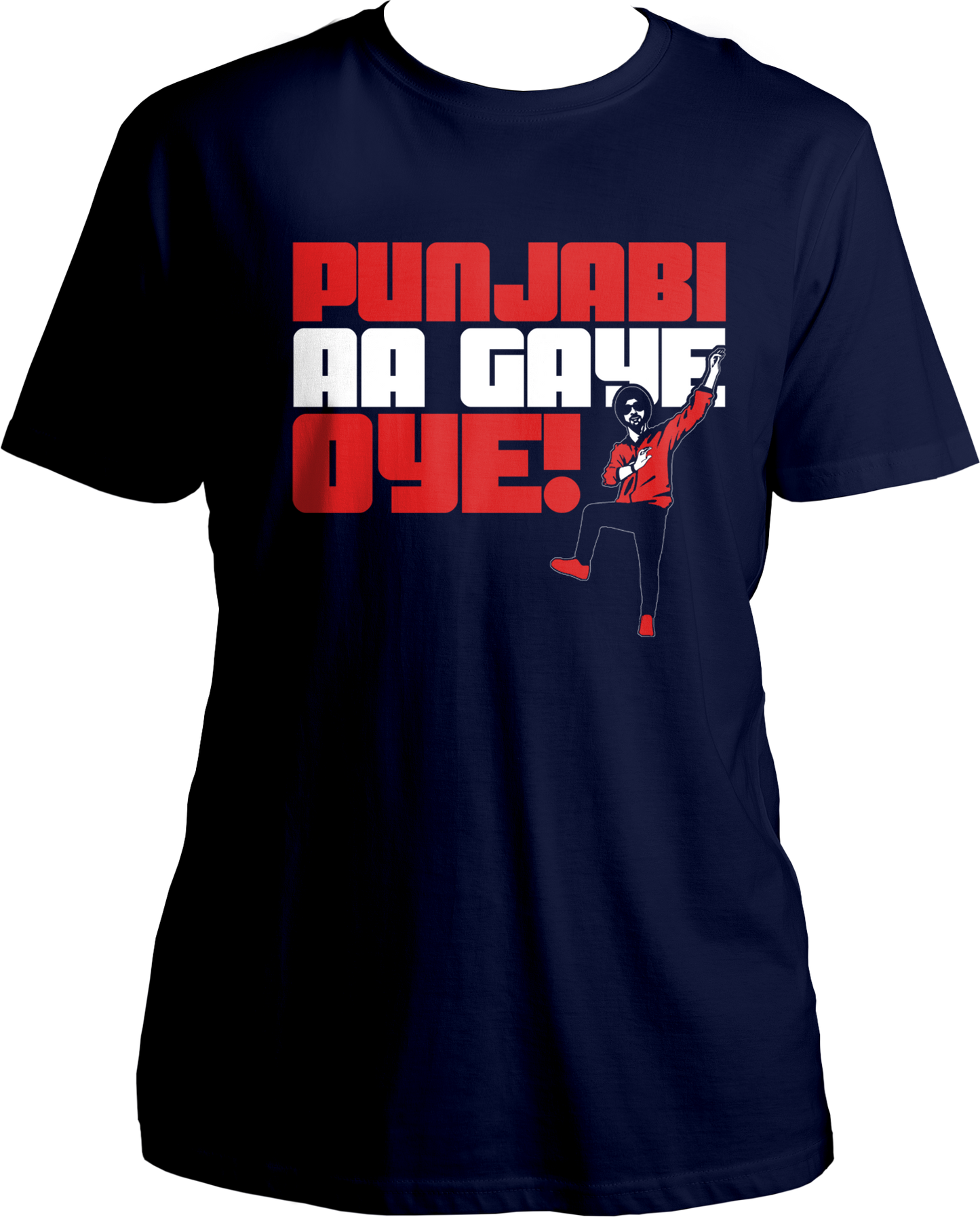 "Hey Punjabis and all you Diljit Dosanjh fans, we've got something special just for you! Introducing our Unisex Round Neck Cotton T-Shirt, designed to celebrate the vibrant spirit of Punjab.<br data-mce-fragment="1"><br data-mce-fragment="1">The design on the tee says it all - "PUNJABI AA GAYE OYE" which translates to "Punjabis have arrived, hey!" 🎉 Let's show everyone how fun-loving and full of life Punjabis are with this witty and cheerful message.